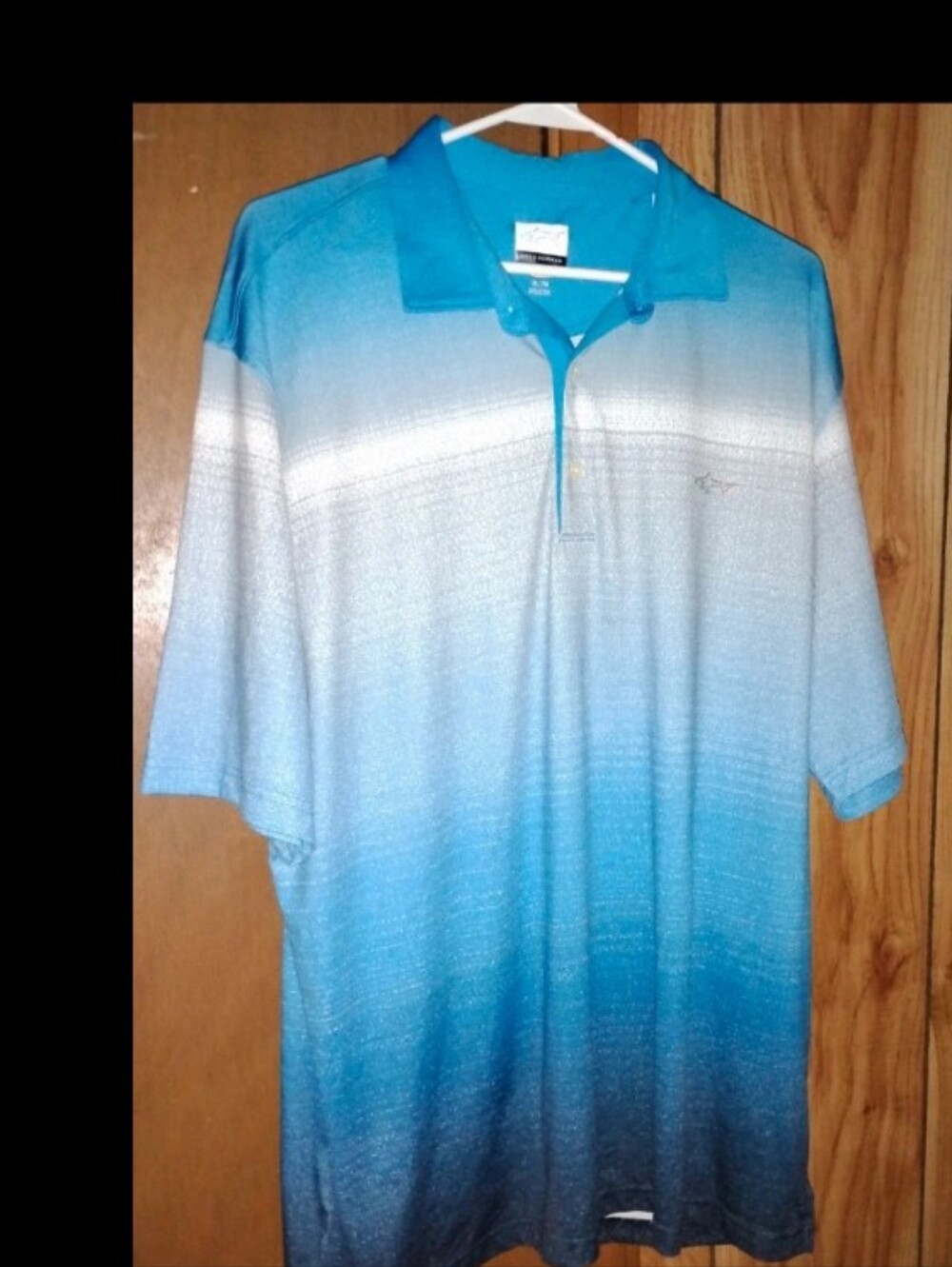 Greg Norman Collection Teal to Sky Blue Fade Polo